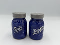 Cobalt blue speckled mason jar salt and pepper shakers with gray lids